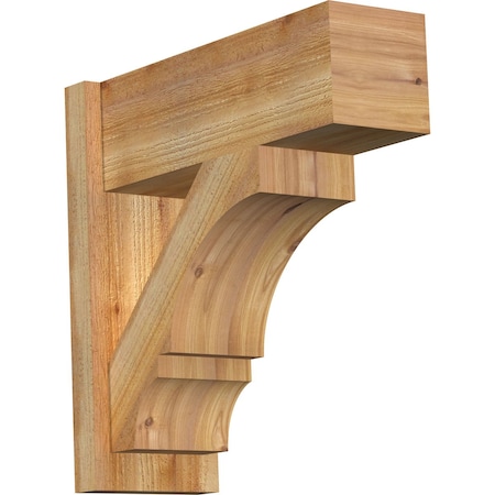 Ekena Millwork Balboa Block Rough Sawn Outlooker, Western Red Cedar, 8"W x 22"D x 22"H OUT08X22X22BOA05RWR
